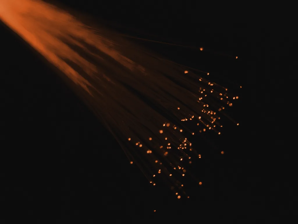 Fibre-optic strands carrying light